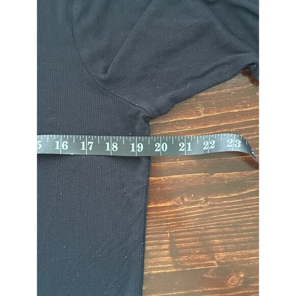 Maeve by Anthropologie Ultra Soft Ribbed Long Sleeve Henley Snap Shirt XL Black - Picture 8 of 10